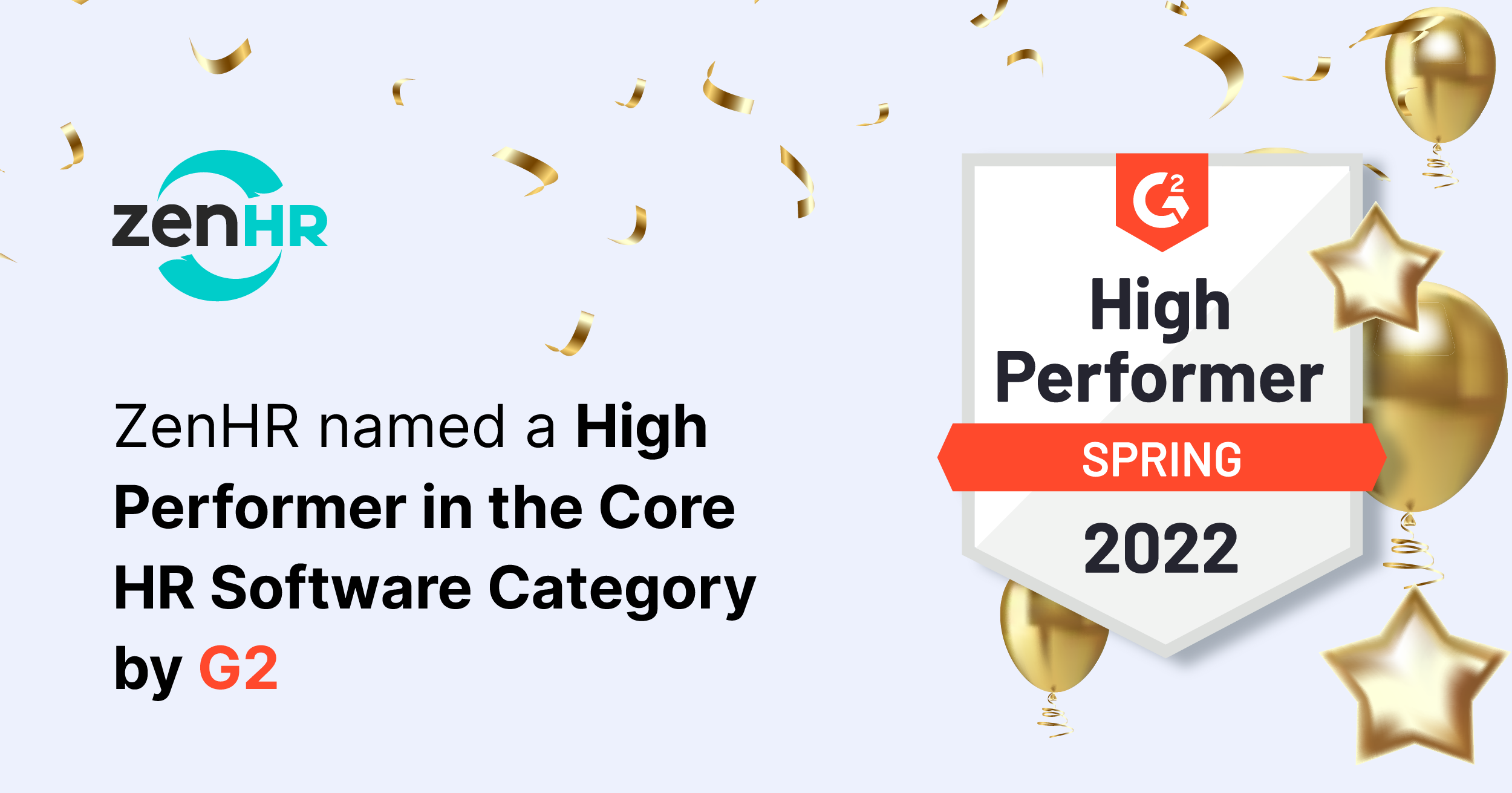 ZenHR named a High Performer in the Core HR Software Category by G2