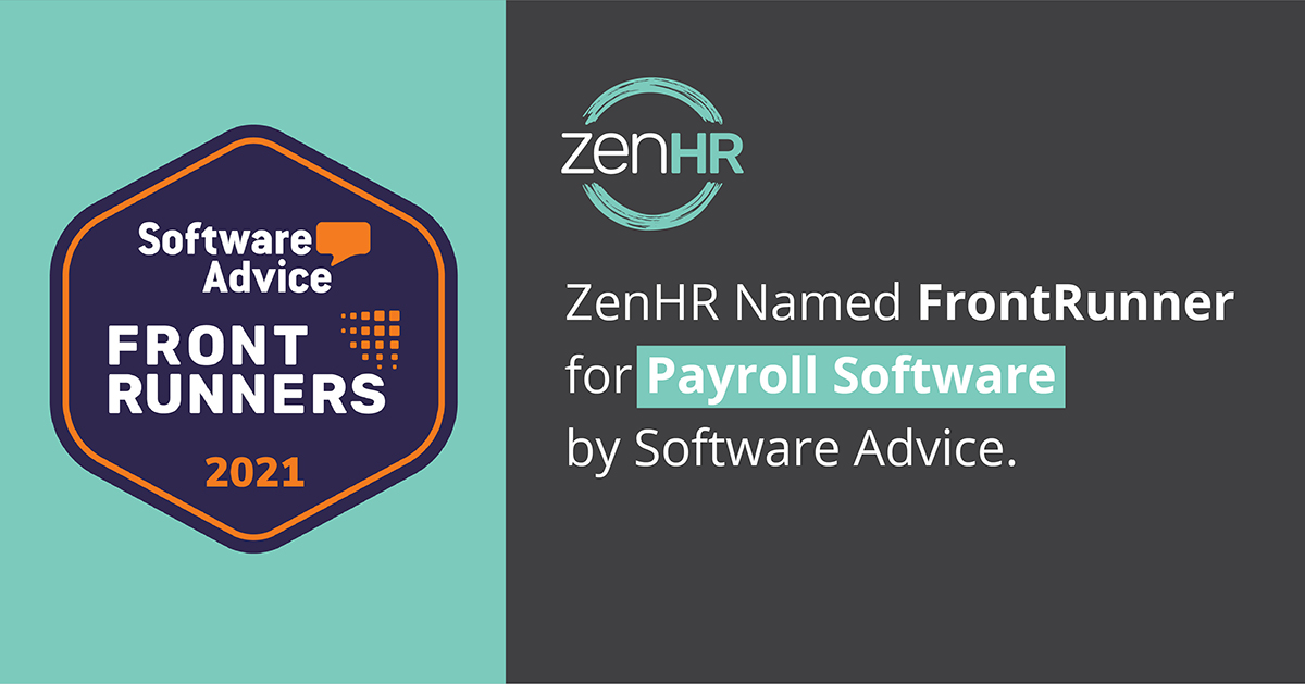 ZenHR Named FrontRunner for Payroll Software by Software Advice