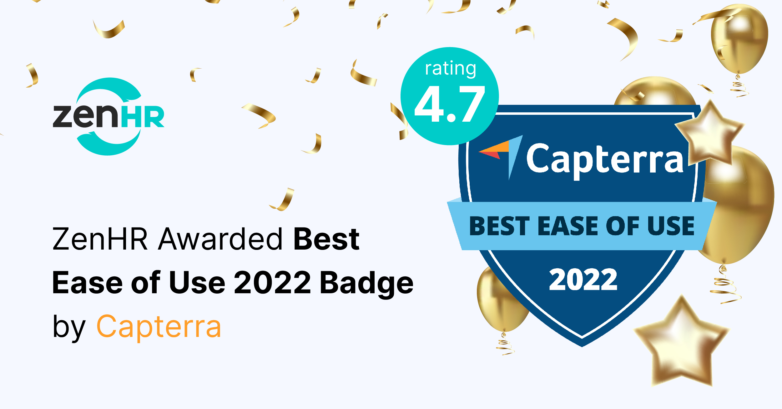 ZenHR Awarded Best Ease of Use 2022 Badge by Capterra